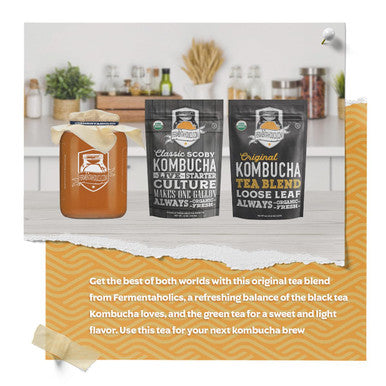 Fermentaholics Usda Organic Kombucha Tea Blend 8 Oz | Makes 22 Gallons | her | Organic Black And Green Tea Blend | Loose Leaf