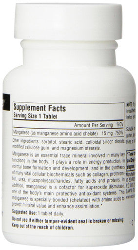 Source s Manganese 10 mg Amino Chelate,100 Tablets (Pack of 2)