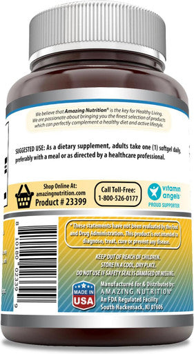 Amazing Nutrition Formulas Vitamin E Supplement | 400 IU Per Serving | 240 Softgels | Non-GMO | Gluten- | Made in USA