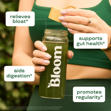 Bloom Nutrition Superfood Greens Powder Stick Packs Digestive Enzymes with Probiotics and Prebiotics Gut Health Bloating Relief for Women Chlorella Green Juice Mix 12 SVG Variety