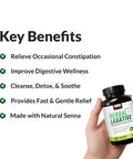 Force Factor Herbal Laxative for Constipation Relief for Adults Digestion Supplement Made with Senna to Cleanse Detox and Soothe Laxatives for Constipation for Women and Men 250 Tablets