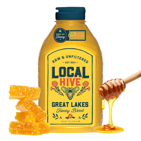 Local Hive Clover Raw & Unfiltered ÃƒÂ¢Ã¢â€šÂ¬Ã¢â‚¬Å“ 16 oz | 100% Pure U.S. Honey | Natural Sweetener Sourced from American Bees & Beekeepers | Premium Clover Flavor | Ideal for Tea, Baking & Cooking