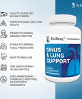 Dr. Berg's Sinus & Lung Support Supplement - Healthy Respiratory System, Sinus Relief and Lung Cleanse Formula with Lymphatic and Thymus Powders - Normal Sinus and Lung Function - 60 Capsules