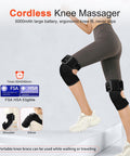 Klugpop Knee Massager With Heat For Pain Relief V5.0[2026 Upgraded] - Electric Cordless Heated Knee Brace With 6 Heat Levels And 3 Vibration Massage Mode For Men Women (Black ) 2Pack