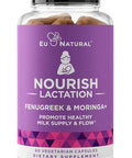 Eu Natural Nourish Lactation Supplement - Postpartum Support for Healthy Milk Flow & Production - Fenugreek Capsules for Women with Goat's Rue Milk Thistle Fennel Seed & Organic Moringa 60 Vegan Soft Capsules