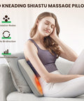 Back Massager For Pain Relief Deep Tissue, Shiatsu Back And Neck Massager With Soothing Heat, Vibration Kneading Massager Pillow For Neck Shoulder Back, Gifts For Women Mom