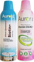 Aurora Nutrascience MegaLiposomal Vitamin D3/K2 and Ultra Liposomal Biotin Bundle
