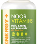 Noor Vitamins Energy+ Multivitamin Halal Vitamin For Energy Production & Immunity, 26 Vitamins & Minerals, Black Seed, Dates, Honey, For Men & Women. Gelatin Free, 2 Month Supply