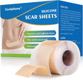 Silicone Scar Sheets, Medical Grade Silicone Scar Tape, Reusable Scar Removal Strips For Surgical Scars, C-Section, Keloid, Tummy Tuck, Burn, Acne, Surgery Scars Treatment