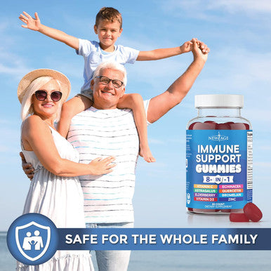 Age 8 In 1 Immune Support Booster Supplement With Astragalus Root, Vitamin C And Zinc 50Mg, Vitamin D 5000 Iu, Turmeric Curcumin & Ginger, B6, Elderberry (8 In 1 Gummies (Pack Of 2))