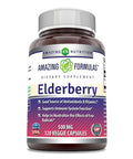Amazing Formulas Elderberry 500Mg 120 Veggie Capsules Supplement | Non-Gmo | Gluten Free | Made In Usa | Ideal For Vegetarians
