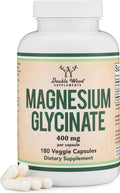 Magnesium Glycinate 400Mg, 180 Capsules (Vegan Safe, Third Party Tested, Gluten Free, Non-Gmo) High Absorption Magnesium By Double Wood Supplements