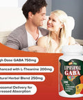 Liposomal GABA with L-Theanine Supplements 1200mg - High Absorption GABA Complex with Ashwagandha, Chamomile, Tart Cherry Herbal Supplements for Men and Women, 60 Softgels