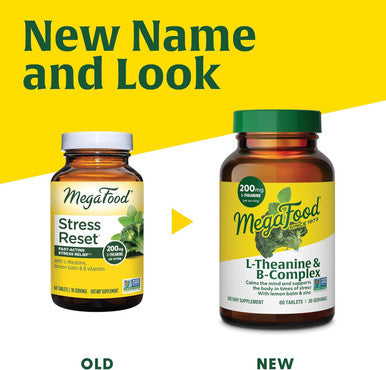 Megafood L-Theanine & Vitamin B Complex - 200 Mg L Theanine Supplement With B Complex Vitamins For Women & Men - Plus Lemon Balm Leaf & Zinc - Vegan, Gluten Free, Non-Gmo - 60 Tablets, 30 Servings