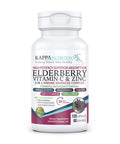 KAPPA NUTRITION Sambucus Elderberry with Vitamin C, Zinc, Vitamin D3 5000 IU & Ginger (120 Capsules) - Antioxidant & Immune Support Supplement, 2 Month Supply - 5 in 1 Black Elderberry for