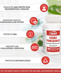 Supersmart Double Pomegranate Standardized to 90 Ellagic Acid Powerful Antioxidant Supplement Support Skin DNA Protection NonGMO Gluten Free 90 Vegetarian Capsules