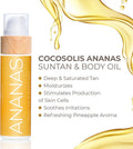 COCOSOLIS ANANAS tanning accelerator - organic tanning oil with vitamin E & pineapple scent for a quick, intensive tan - tanning enhancer for a rich chocolate tan - nourishing body lotion (110 ml)