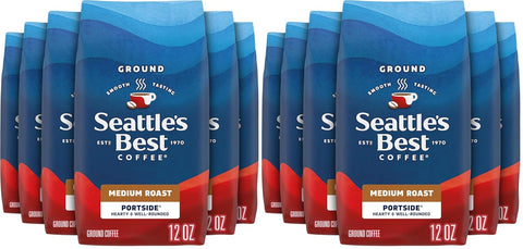SeattleÃƒÂ¢Ã¢â€šÂ¬Ã¢â€žÂ¢s Best Coffee, Dark Roast Ground Coffee, Henry's Blend, 100% Arabica, 6 Bags (12 oz Each)