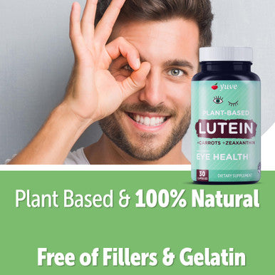 Yuve Lutein Zeaxanthin Supplement, Lutein 20Mg, Vitamin Eye Health, For Dry Eyes, Fatigue, Lutemax2020, Eye Supplements - 30 Vegan Caps