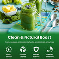 Nutrachamps Super Greens Powder Premium Superfood | 20+ Organic Green Veggie Whole Foods | Wheat Grass Spirulina Chlorella & More | Antioxidant Digestive Enzyme & Probiotic Blends