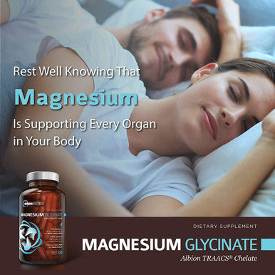 Magnesium Glycinate - 100% Pure Albion Traacs Bisglycinate Chelate Supplement - 200 Mg - 120 Vegetarian Capsules