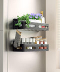 4-Pack Magnetic Spice Rack for Refrigerator with Hooks, Pink | Strong multipurpose magnetic shelf for kitchen & bathroom organization. Includes 4 removable hooks for hanging items.