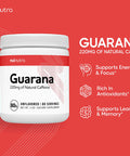 Nui Nutra Guarana Powder Supplement | 80 Grams | 220mg of Natural Caffeine from Guarana Powder in Every Serving | 80 Servings | Brazilian Herbal Supplement | Supports Focus & Energy