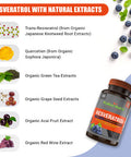 Kaibro Nutra Resveratrol 1500mg per Serving of Organic Trans Resveratrol and Potent Antioxidants Pure Extra Strength Complex Anti Aging Radiant Skin and Immunity Support 45 Day Supply