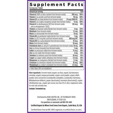 New Chapter One Daily Multivitamin for Immune, Energy & Stress Support, 20+ Nutrients Fermented with Probiotics & Whole Foods, Made with Organic Vegetables - 72 ct