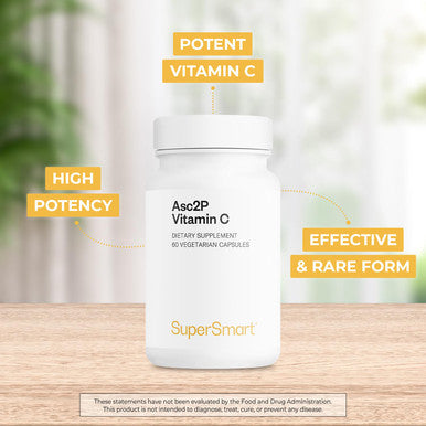 Supersmart Asc2P 500 mg Per Day Magnesium Ascorbyl Phosphate AntiAging Antioxidant Supplement Powerful Form of Vitamin C NonGMO Gluten Free 60 Vegetarian Capsules