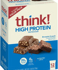 think! Protein Bars, High Protein Snacks, Gluten Free, Kosher Friendly,Variety Pack, Nutrition Bars, 2.1 Oz per Bar, 12 Count (Packaging May Vary)