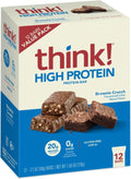 think! Protein Bars, High Protein Snacks, Gluten Free, Kosher Friendly,Variety Pack, Nutrition Bars, 2.1 Oz per Bar, 12 Count (Packaging May Vary)