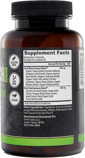 Onnit Shroom Tech IMMUNE Daily Immune Support Supplement with Chaga Mushroom 90ct
