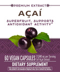 Nature'S Way Premium Acai Extract Superfruit, Supports Antioxidant Activity*, 60 Vegan Capsules