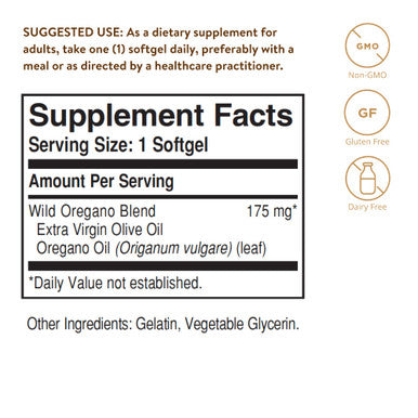 Solgar Wild Oregano Oil 60 Softgels - Oregano Oil Concentrate - Immune Support - Non Gmo Gluten Free Dairy Free - 60 Servings