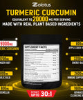 30 in 1 Turmeric Curcumin + Ginger Capsules, 95% Curcuminoids, Equivalent to 20000mg, with Ginger, Ginseng, Garlic Bulb, Bromelain, Moringa, Black Pepper, Joint Inflammatory & Absorption Support
