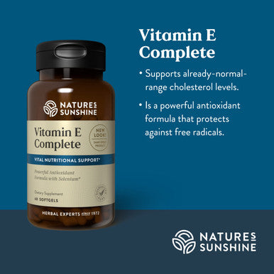 Nature'S Sunshine Vitamin E Complete W/ Selenium, 60 Softgels |Powerful Antioxidant Supplement With Selenium And All Eight Molecu