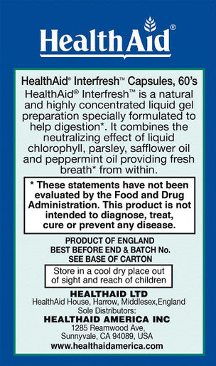 Interfresh 60 Soft Gel Capsules Twice Daily Fights Bad Breath And Aids In Digestion And Colon Health Feel Fresh All Day Long