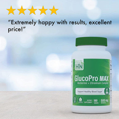GlucoPro Max with Berberine Chromium and Cinnamon Healthy Glucose Support Vegan NonGMO and Gluten Free by Health Thru Nutrition Pack of 180