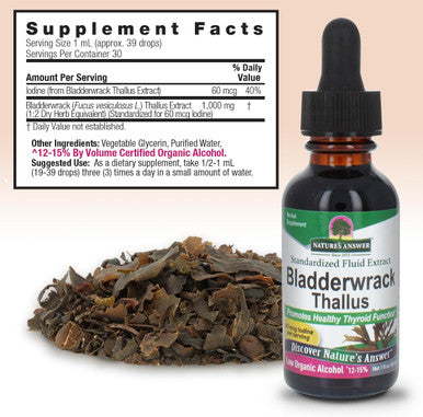 Nature'S Answer Bladderwrack Thallus with Organic Low Alcohol 1 Fluid Ounce | Natural Immune Booster | Supports Digestion | Promotes a Healthy Thyroid