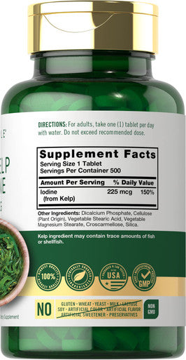 Sea Kelp Iodine Supplement | 225Mcg | 300 Tablets | Non-Gmo, Gluten Free | Traditional Herb Supplement | By Carlyle