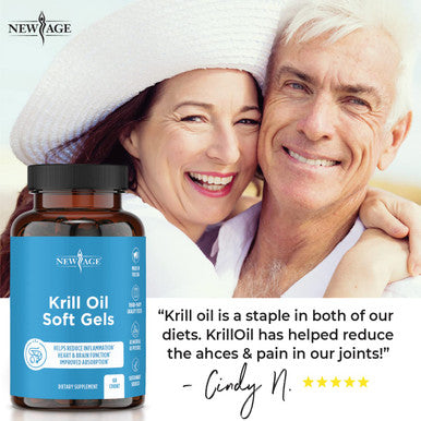 Antarctic Krill Oil 1000mg with Astaxanthin - 2 Pack - 120 Caps Omega 3 6 9 - EPA DHA - 100% Purified, Mercury Free and Wild Caught - Non GMO - Gluten Free - Pure Krill Oil by New Age