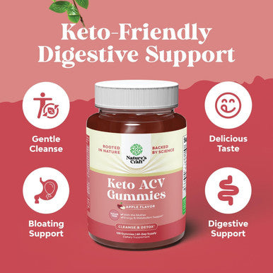 Natures Craft Vegan Advanced Keto ACV Gummies - Keto Apple Cider Vinegar Gummies Sugar Delicious Formula for Slimming Cleanse and Detox Goals - Non GMO Apple Cider Vinegar Gummies with The Mother (2 Months)