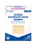 Rite Aid Sheer Adhesive Bandages With Sterile Non Stick Pad, 3" X 4" - 20 Count | Wound Care/First Aid Supplies | Bandage Wrap |