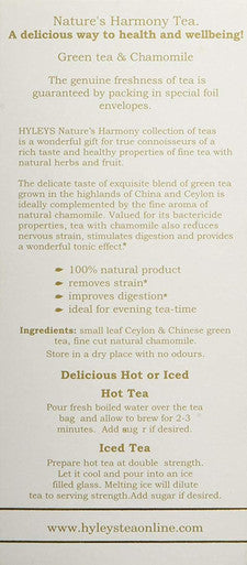 Hyleys Green Tea with Chamomile - 25 Tea Bags (Relax)