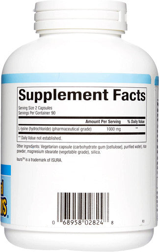 Natural Factors LLysine 500 mg 180 Vegetarian Capsules
