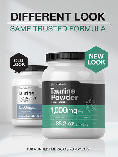 Taurine Powder | 1000mg | 35.2 Ounces | Unflavored | Vegetarian, Non-GMO, Gluten Free Supplement | by Horbaach