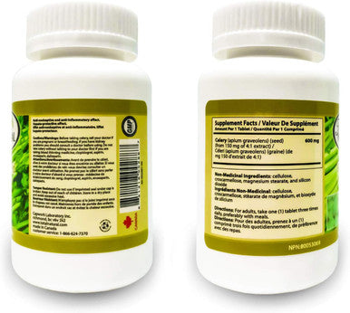 Celery Seed 600mg 90 Tablets [1 bottle] by Total Natural, circulatory health, Healthy Cardiovascular And Urinary Tract Function, Men And Sex Health Care