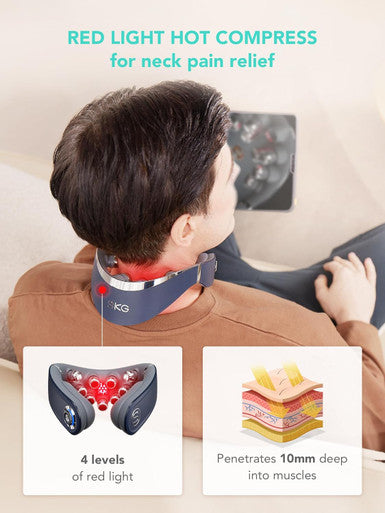 Skg Foldable Neck Massager For Pain Relief Deep Tissue Vibration Cordless Massager,Portable 9D Electric Shiatsu Neck Massager Christmas Gifts For Men Women Dad Mom