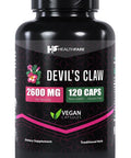Healthfare Devils Claw Herbal Supplement | 2600Mg | 120 Count | Support Low Back Discomfort | Max Potency Formula | Non-Gmo And Gluten-Free